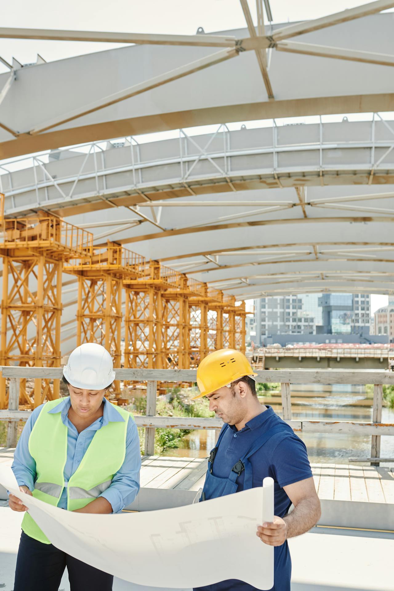 Engineer completing a contract notification on site