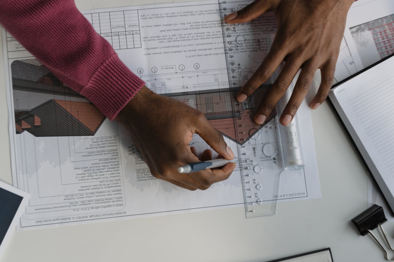 Engineers reviewing work on site