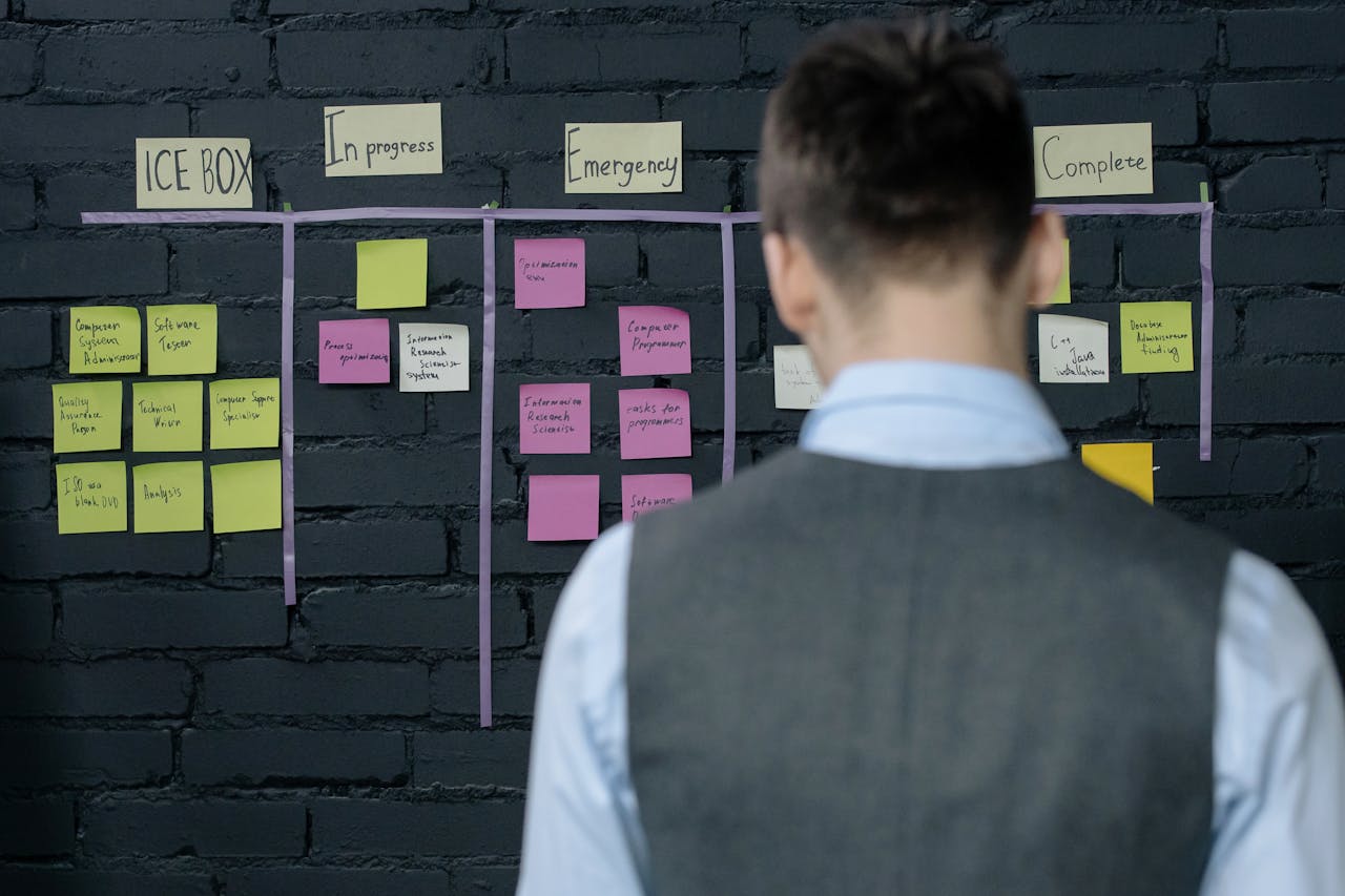Colour-coded project schedule board